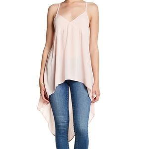Abound blush high low cross back tank top